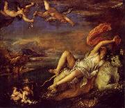 Titian The Rape of Europa  is a bold diagonal composition which was admired and copied by Rubens. china oil painting artist