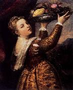 Titian Girl with a Platter of Fruit painting