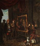 Anonymous A nobleman visits an artist in his studio oil