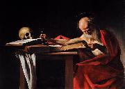 Caravaggio Saint Jerome Writing painting