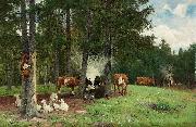 Arborelius Vallflicka med boskap oil on canvas