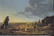 Aelbert Cuyp Flock of sheep at pasture oil on canvas