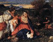 Titian Die Madonna mit dem Kaninchen painting