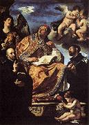 GUERCINO St Gregory the Great with Sts Ignatius and Francis Xavier oil on canvas