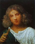 Giorgione Shepherd with a Flute oil on canvas