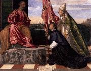 Titian Jacopo Pesaro being presented by Pope Alexander VI to Saint Peter painting