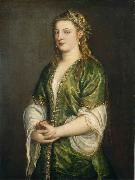 Titian Portrait of a Lady painting