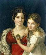 riesener portrait of a mother and daughter oil on canvas