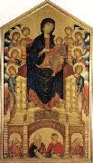 Cimabue Madonna and Child Enthroned with Eight Angels and Four Prophets oil on canvas