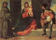 Giorgione Madonna and Child with SS.ANTHONY AND rOCK oil on canvas