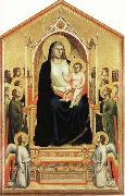 Giotto Madonna and Child Enthroned among Angels and Saints oil on canvas