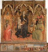 Madonna and Child Enthroned with Four Angels and SS.John the Baptist,Peter,Francis,and Paul