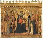 Madonna and Child Enthroned with SS.Bartholomew,James,Eligius,Andrew,Lawrence and Dominic