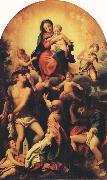 Correggio Madonna with Saint Sebastian oil on canvas