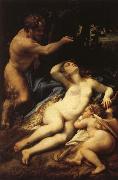 Correggio Venus and Cupid with a Satyr oil on canvas