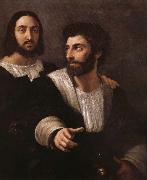 Raffaello Portrait de l'artiste avec un ami oil on canvas