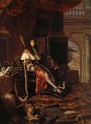 Testelin,Henri Louis XIV,protecteur de I'Academie Royale oil on canvas