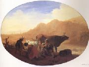 Bamboccio Herdsmen in a Mountainous Landscape china oil painting artist