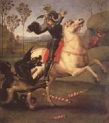 Raphael George Fighting the Dragon (mk05) oil on canvas