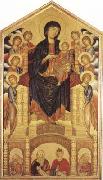 Cimabue Madonna and Child Enthroned with Angels and Prophets (mk08) oil on canvas