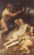 Correggio Zeus and Antiope (mk08) oil on canvas