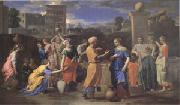 Poussin Eliezer and Rebecca (mk05) oil on canvas