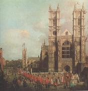 Canaletto L'abbazia di Westminster con la processione dei cavalieri dell'Ordine del Bagno (mk21) painting