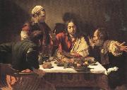 Caravaggio Supper at Emmans (mk33) oil on canvas