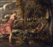 Titian The Death of Actaeon (mk25) oil on canvas