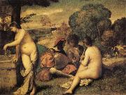 Giorgione Concert Champetre oil on canvas