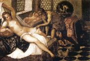 Tintoretto Vulcan Suuprises Venus and Mars oil on canvas