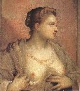 Tintoretto Portrait of a Woman Revealing her Breasts oil on canvas