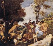 Titian Bacchanalia oil on canvas