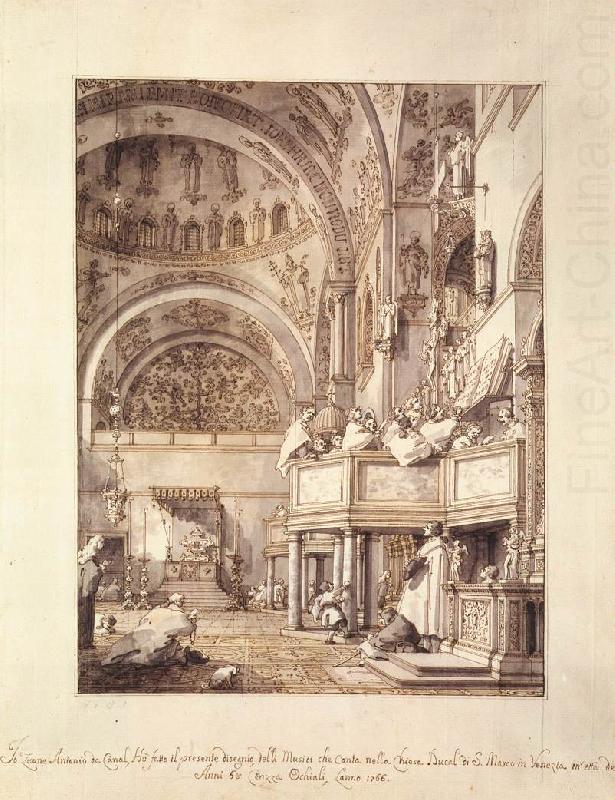 Canaletto San Marco: the Crossing and North Transept, with Musicians Singing df china oil painting image