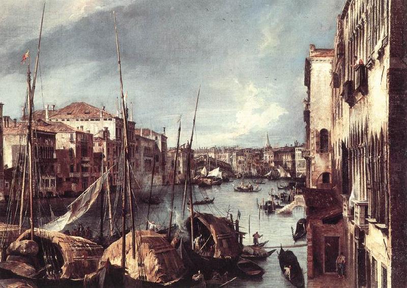 Canaletto The Grand Canal with the Rialto Bridge in the Background (detail) china oil painting image