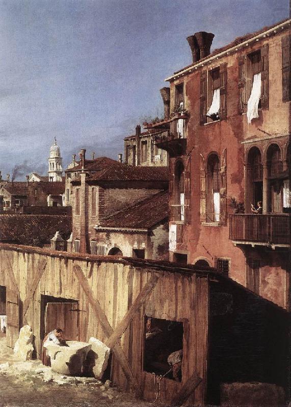 Canaletto The Stonemason s Yard (detail) china oil painting image