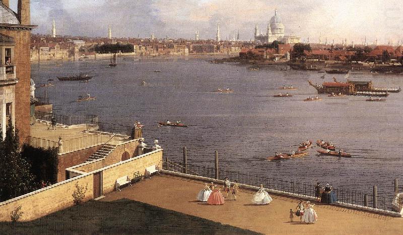 Canaletto London: The Thames and the City of London from Richmond House (detail) d china oil painting image