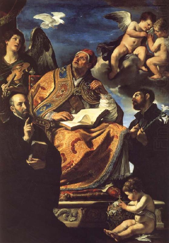 GUERCINO Saint Gregory the Great with Saints Ignatius Loyola and Francis Xavier china oil painting image