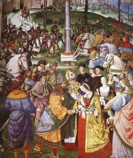 Pinturicchio Aeneas Piccolomini Introduces Eleonora of Portugal to Frederick III china oil painting image