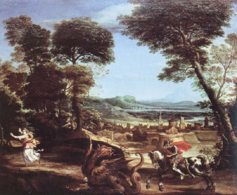 Domenichino st.george killing the dragon china oil painting image