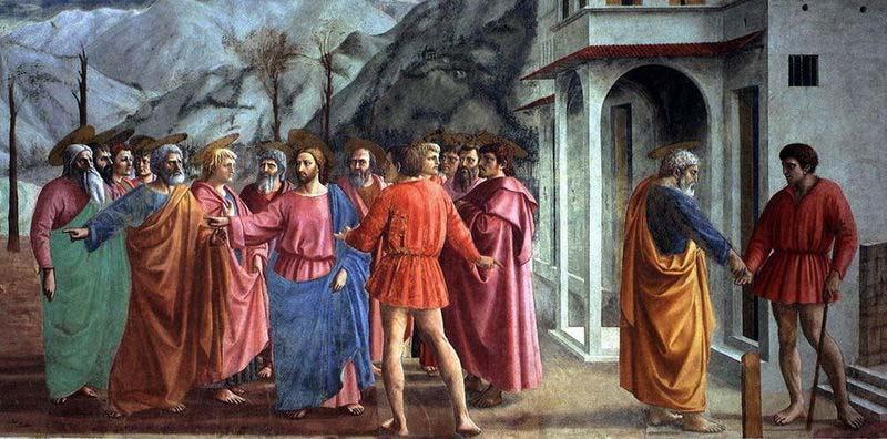 MASACCIO The Tribute Money, fresco in the Brancacci Chapel in Santa Maria del Carmine, Florence china oil painting image