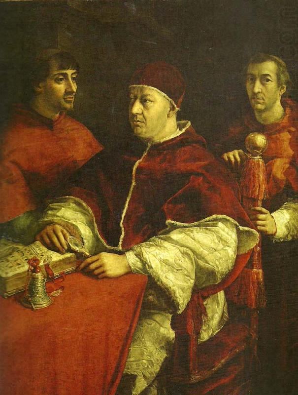 Raphael pope leo x with cardinals giulio de' china oil painting image