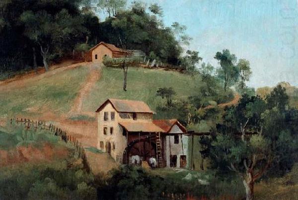 Anonymous Paisagem com casa e roda dagua china oil painting image