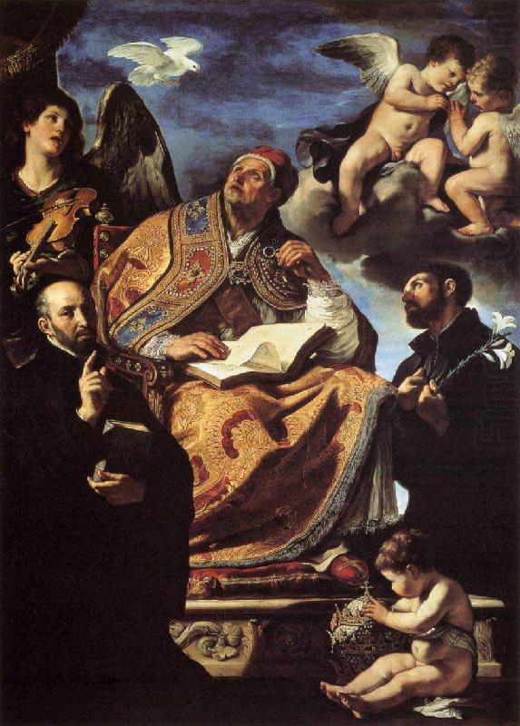 GUERCINO St Gregory the Great with Sts Ignatius and Francis Xavier china oil painting image