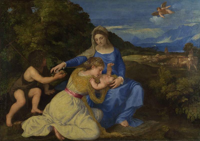 Titian The Virgin and Child with the Infant Saint John and a Female Saint or Donor china oil painting image