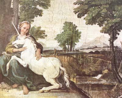 Domenichino The Maiden and the Unicorn (mk08) china oil painting image
