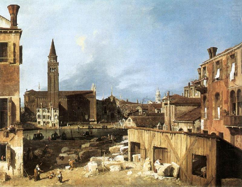 The Stonemason s Yard, Canaletto