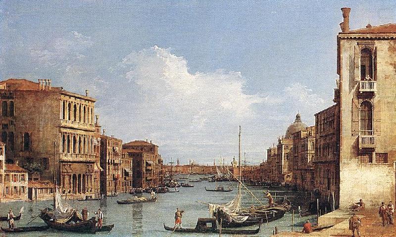 The Grand Canal from Campo S. Vio towards the Bacino fdg, Canaletto