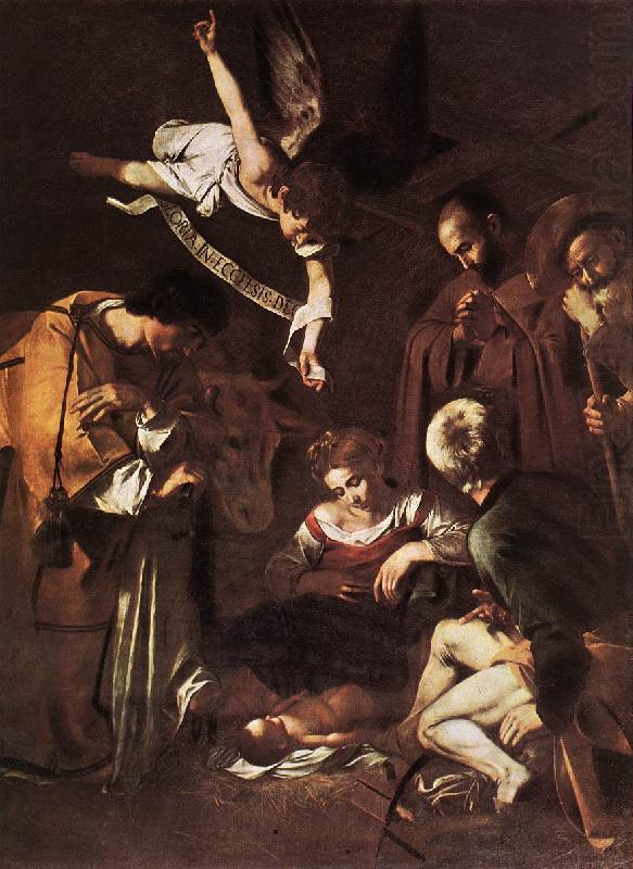 Nativity with St Francis and St Lawrence fdg, Caravaggio