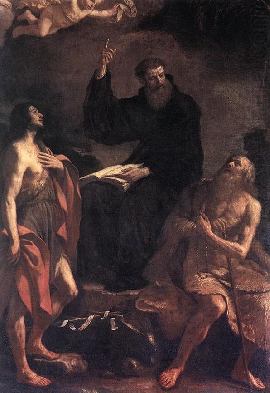 St Augustine, St John the Baptist and St Paul the Hermit hf, GUERCINO